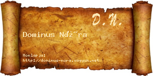 Dominus Nóra névjegykártya