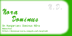 nora dominus business card